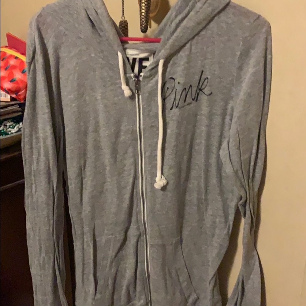 Light grey zip up sweatshirt